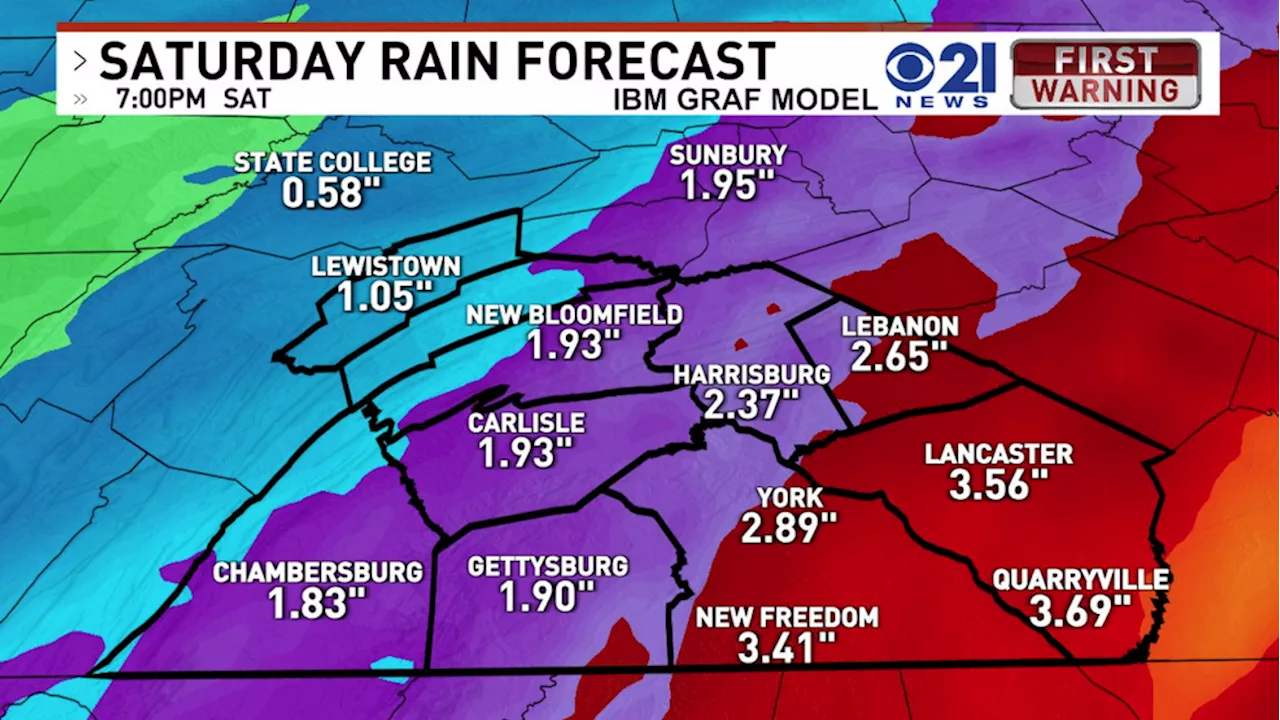 Winter chill returns with wind, and a coastal low triggering heavy Saturday rain