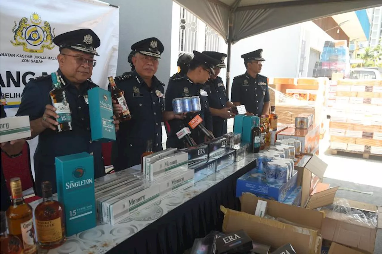 Sabah Customs seize RM5.4mil cigarettes, beer in 4 raids