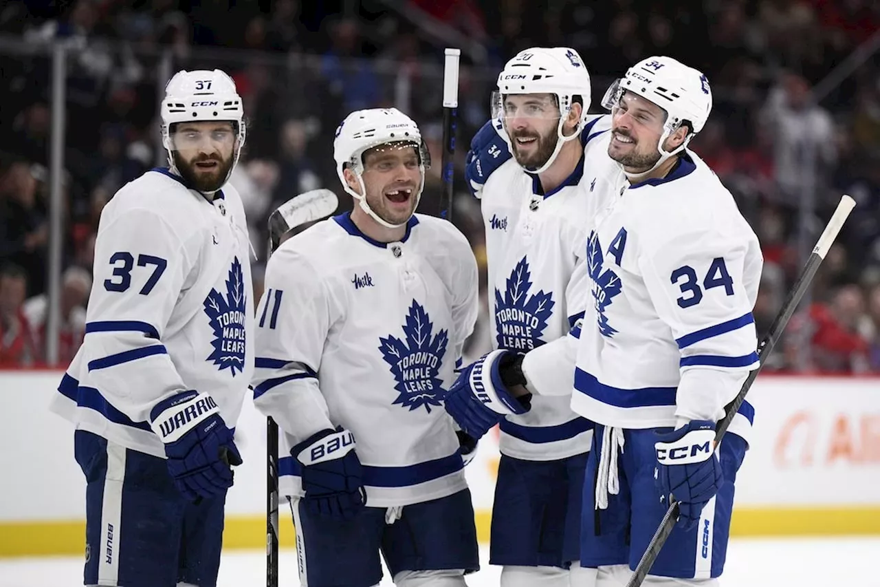 Matthews scores twice to reach 57 this season as Leafs rout Capitals 7-3 despite Ovechkin’s two goals