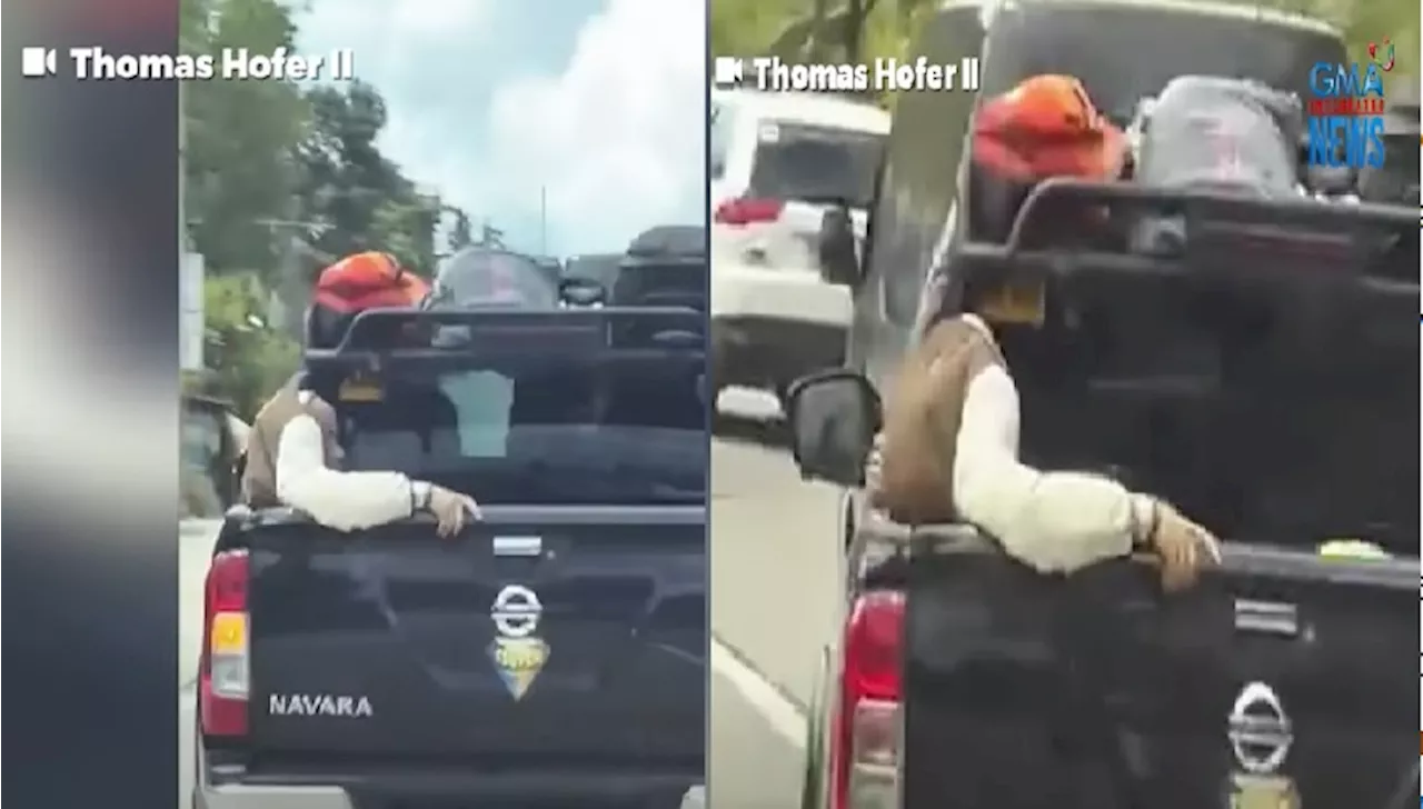 Lalaking nakasakay sa likod ng pickup truck, na-videohan na walang ulo?