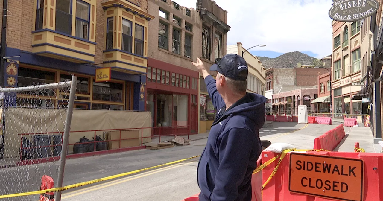 Bisbee building rebuild underway, five weeks after fire