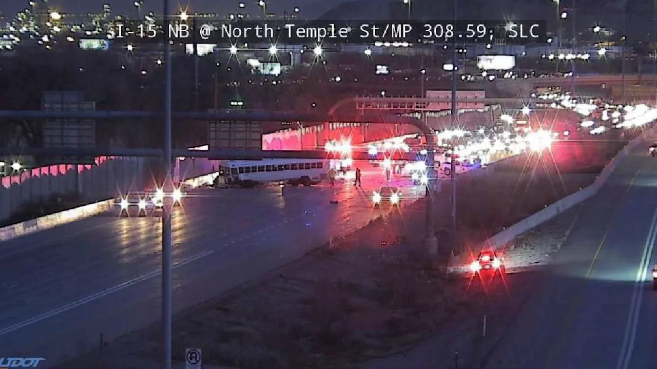 1 killed in crash that closed southbound I-15 closed at North Temple