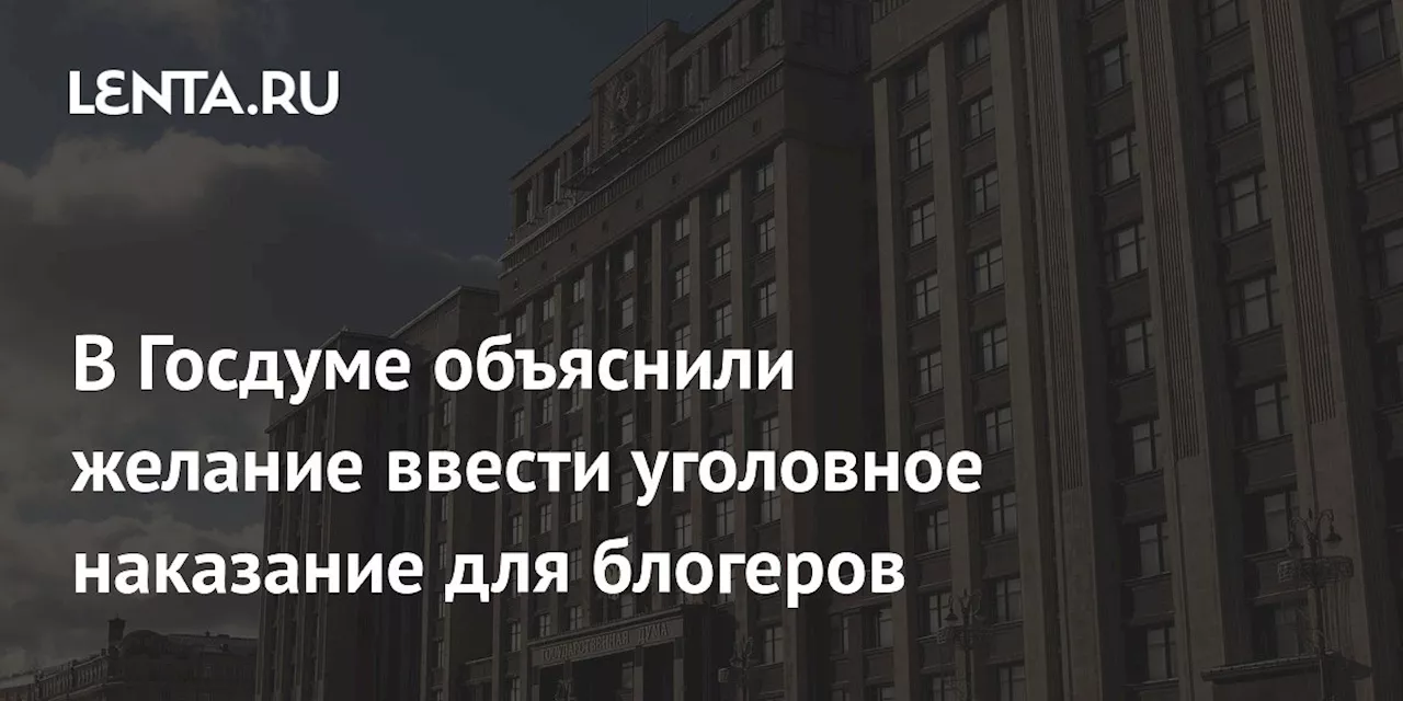 В Госдуме объяснили желание ввести уголовное наказание для блогеров