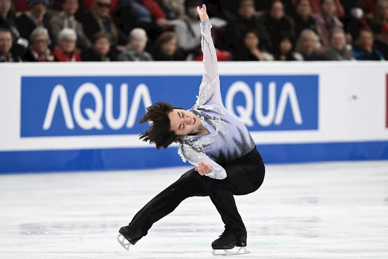 Japan's Shoma Uno places first in men's short program at world figure skating event