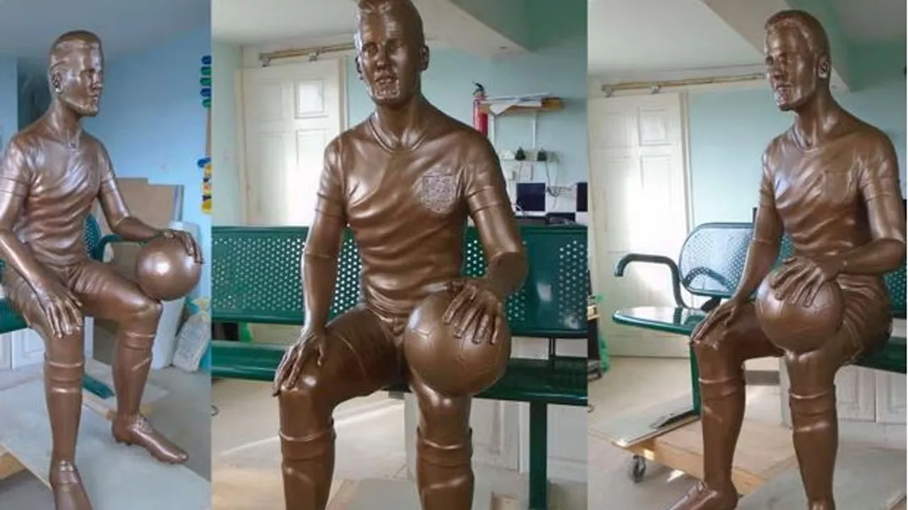 Pictures of Harry Kane statue 'kept in storage since 2020' emerge