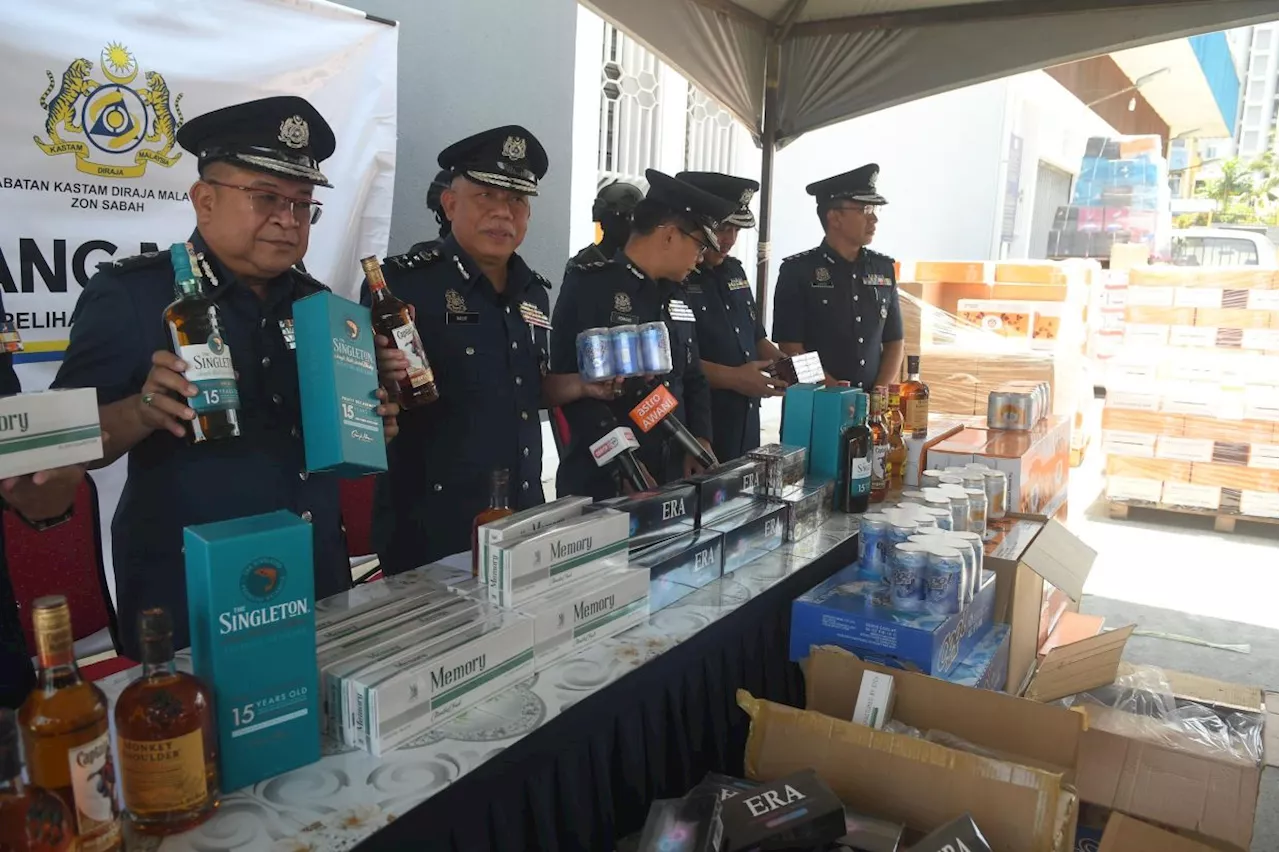 Sabah Customs seize smuggled alcohol, ciggies worth over RM5mil