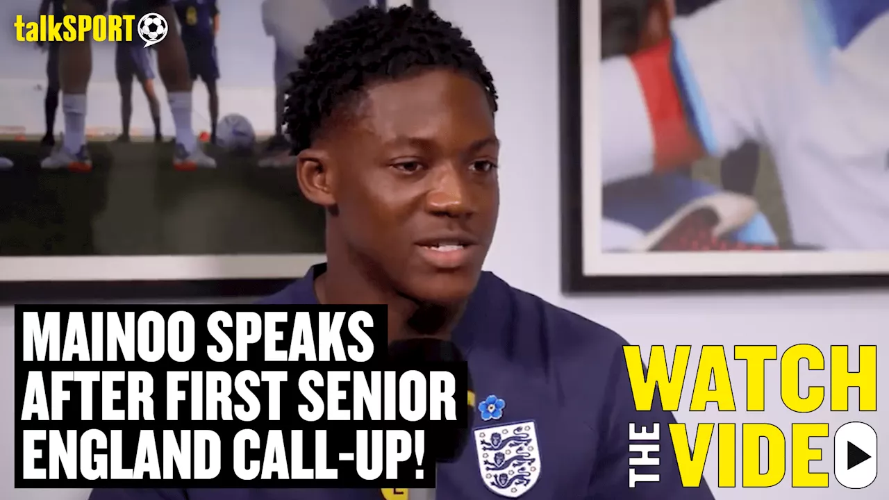 Manchester United's Kobbie Mainoo speaks after receiving his first senior England call-up