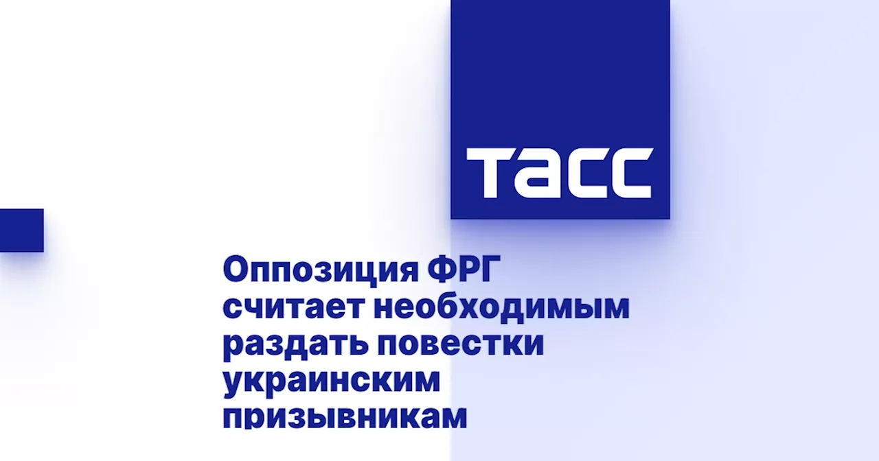 Оппозиция ФРГ считает необходимым раздать повестки украинским призывникам