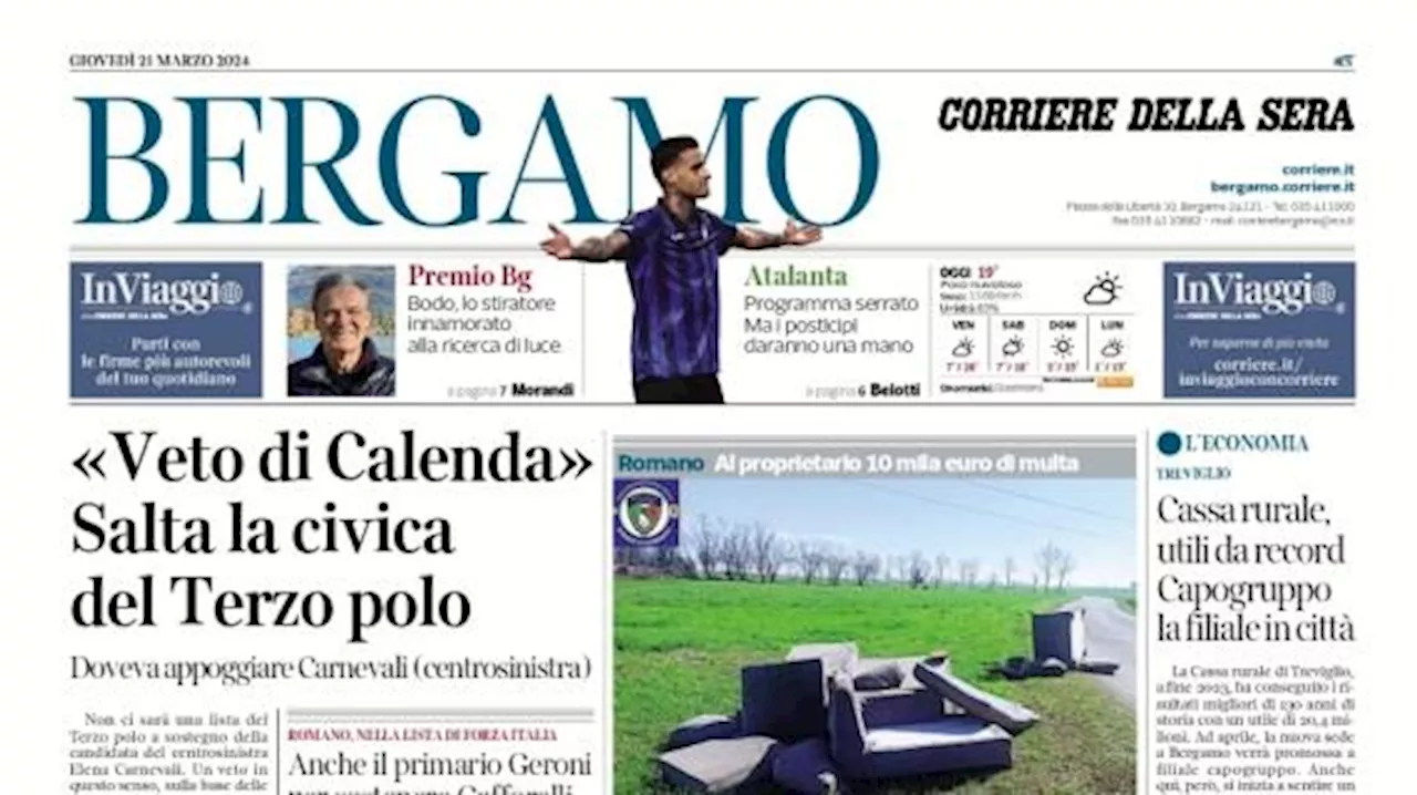 Il Corriere di Bergamo sulla Dea: 'Programma serrato, ma i posticipi daranno una mano'