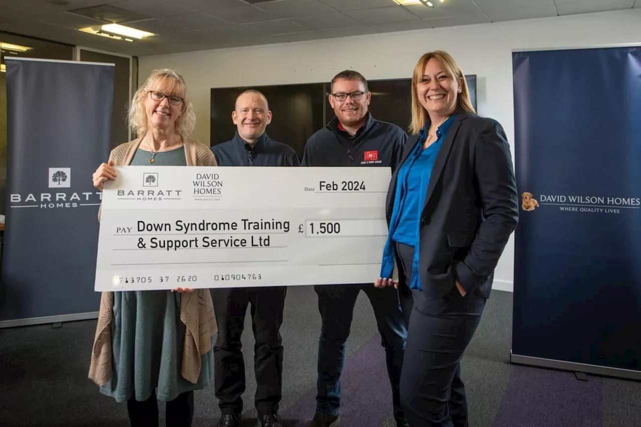 Down Syndrome Training & Support Service Ltd receives £1,500 from local housebuilder