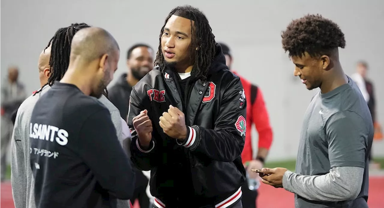 C.J. Stroud Supports Former Ohio State Teammates at Pro Day