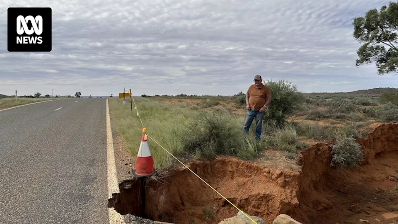 Broken Hill highway hole a disaster waiting to happen, says frustrated grazier