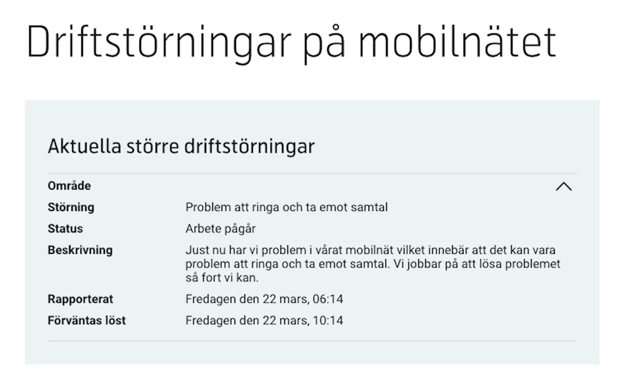 Stora driftstörningar hos Telenor – går inte att nå 1177