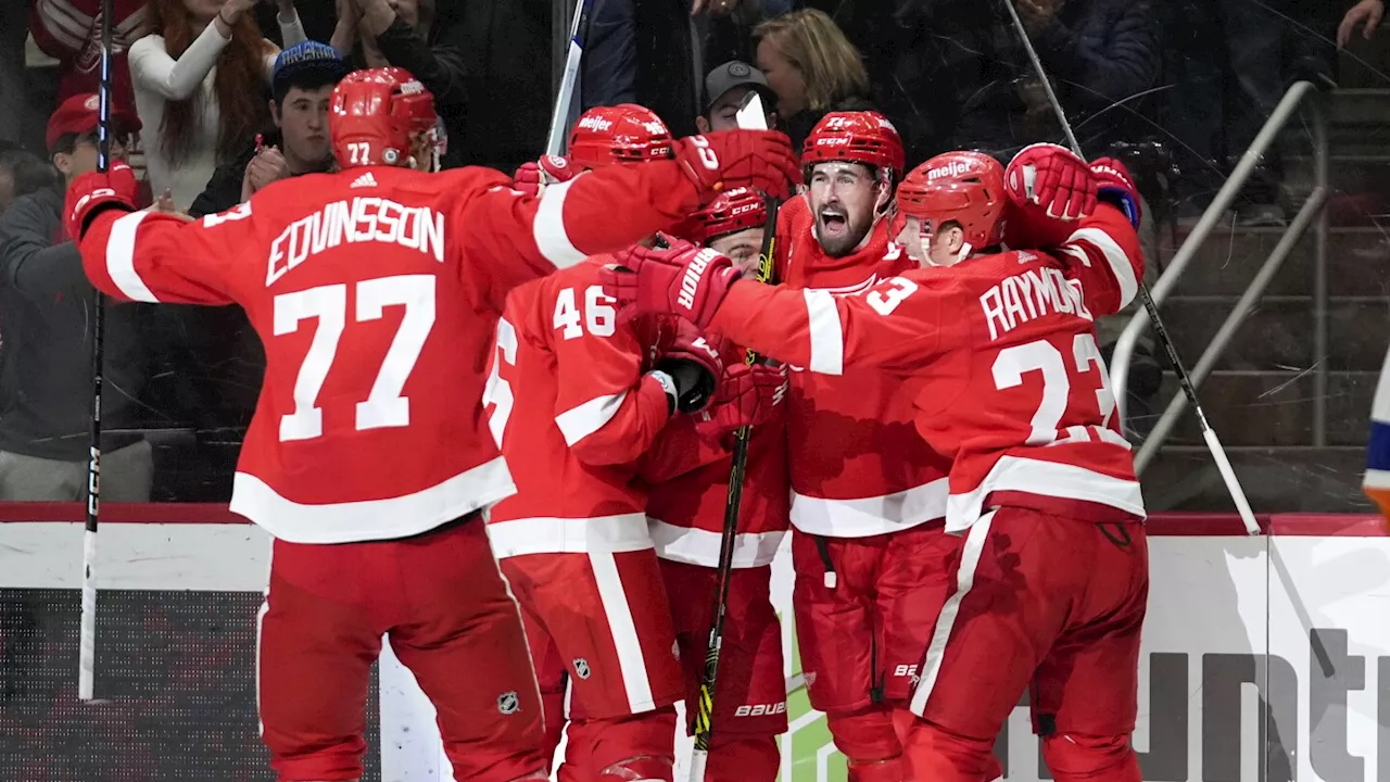 Larkin, Copp each score twice to help Red Wings beat slumping Islanders, 6-3