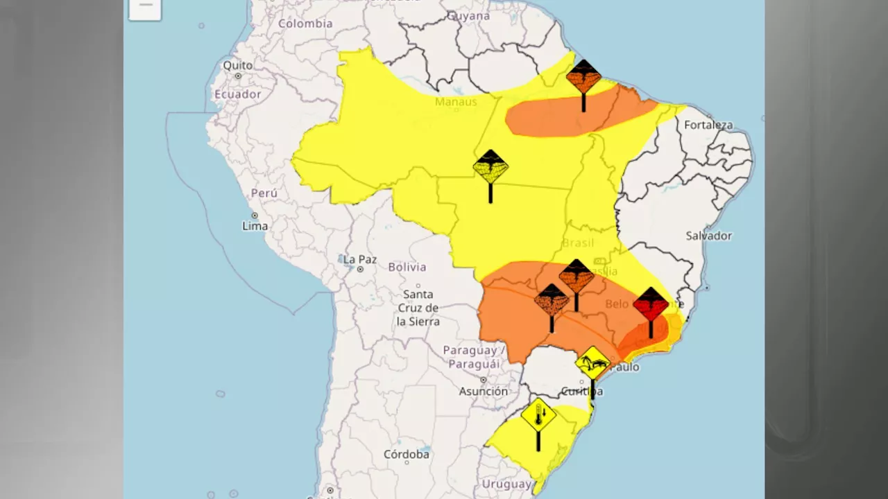 Frente fria chega com chuva forte em parte do país; Inmet coloca alerta vermelho para SP, RJ e MG