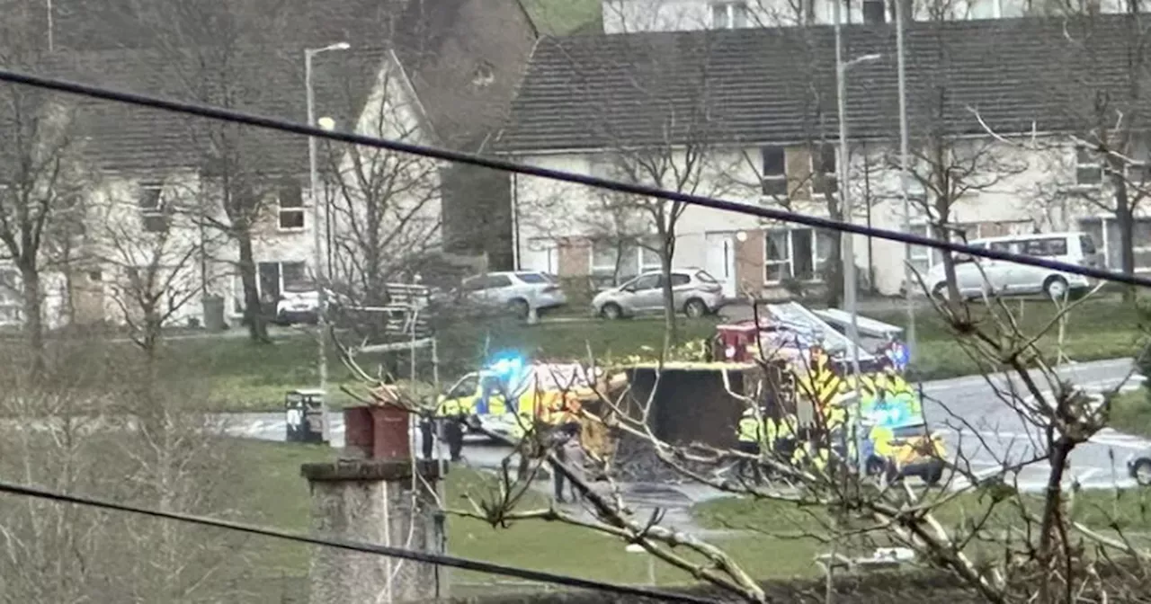 Police hunt driver after overturned lorry seriously injures man in Glasgow