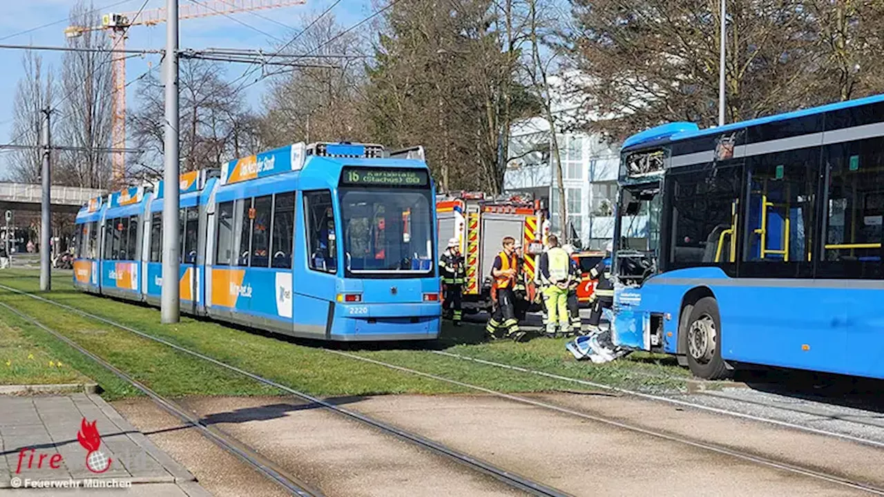 Bayern: Linienbus in München mit Straßenbahn kollidiert → sechs Leichtverletzte