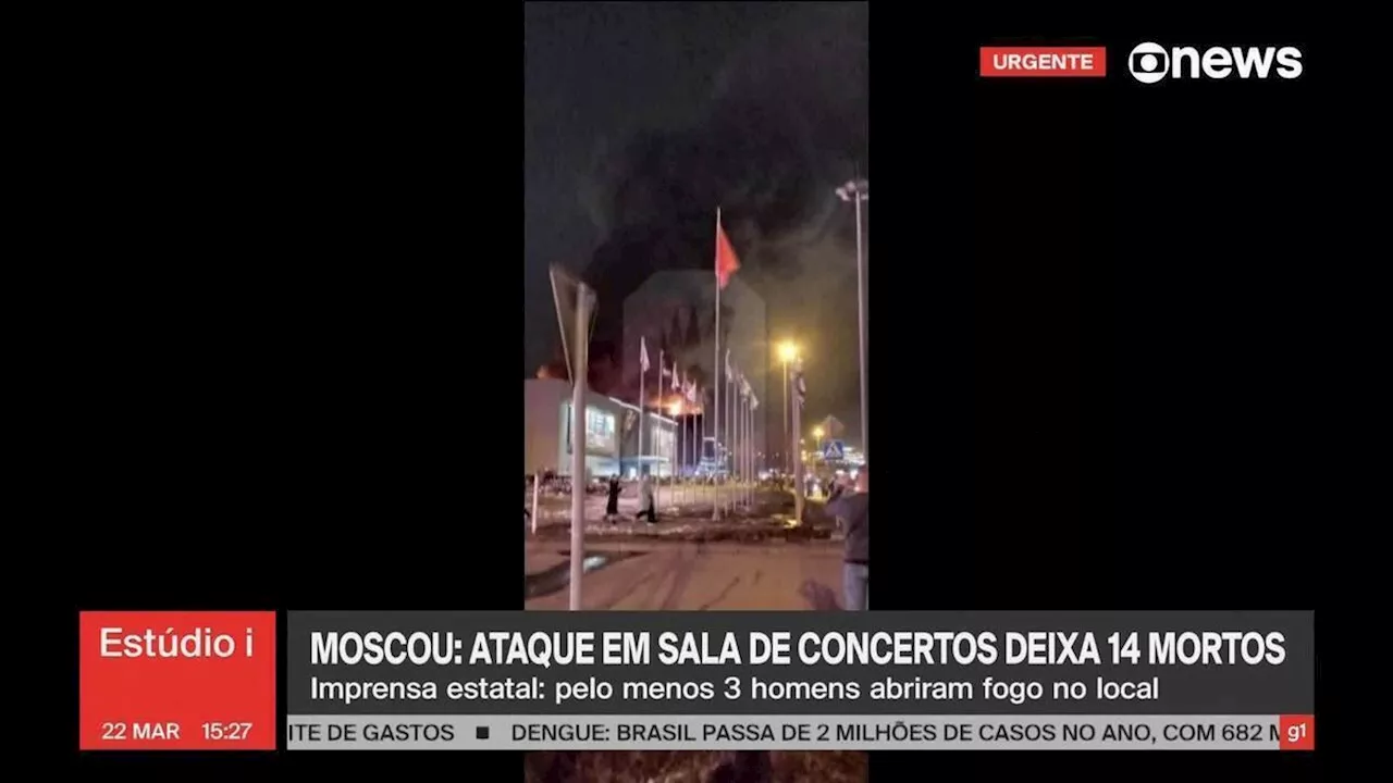 Homens armados matam ao menos 14 pessoas em casa de shows em Moscou; após explosões, local pegou fogo