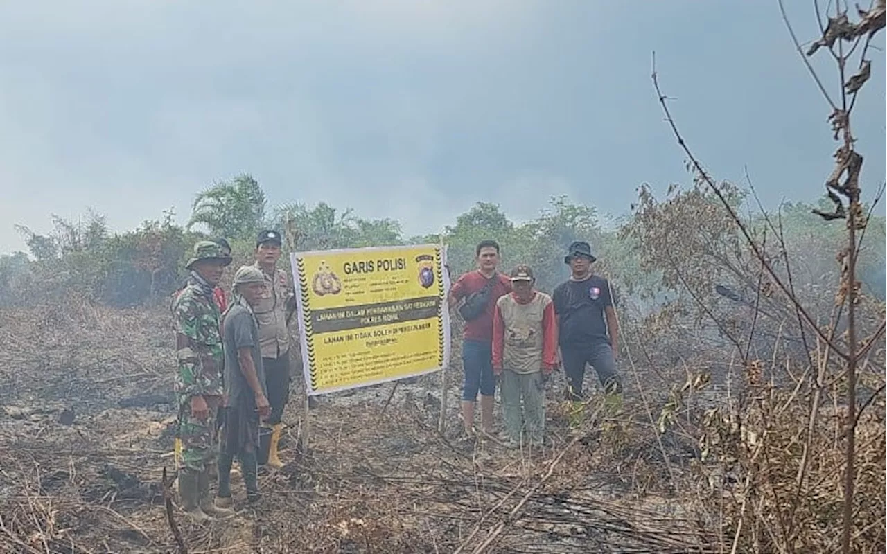 Polres Rohil Tangkap Dalang Pembakaran Lahan di Bangko Pusako