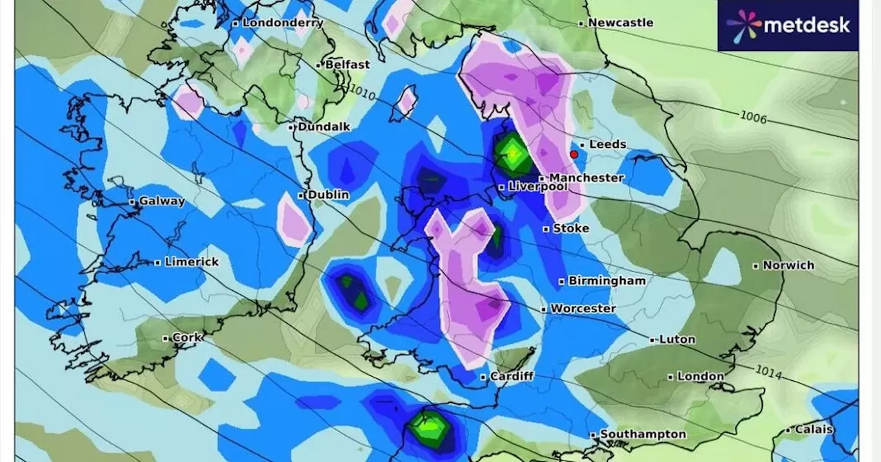 New weather map shows snow hitting Yorkshire this weekend