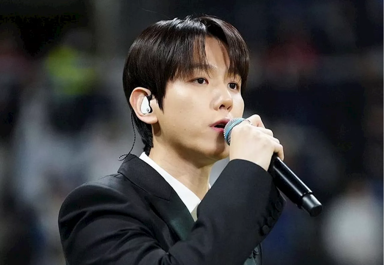 EXO's Baekhyun wows crowds with performances of Korean, American national anthems at MLB