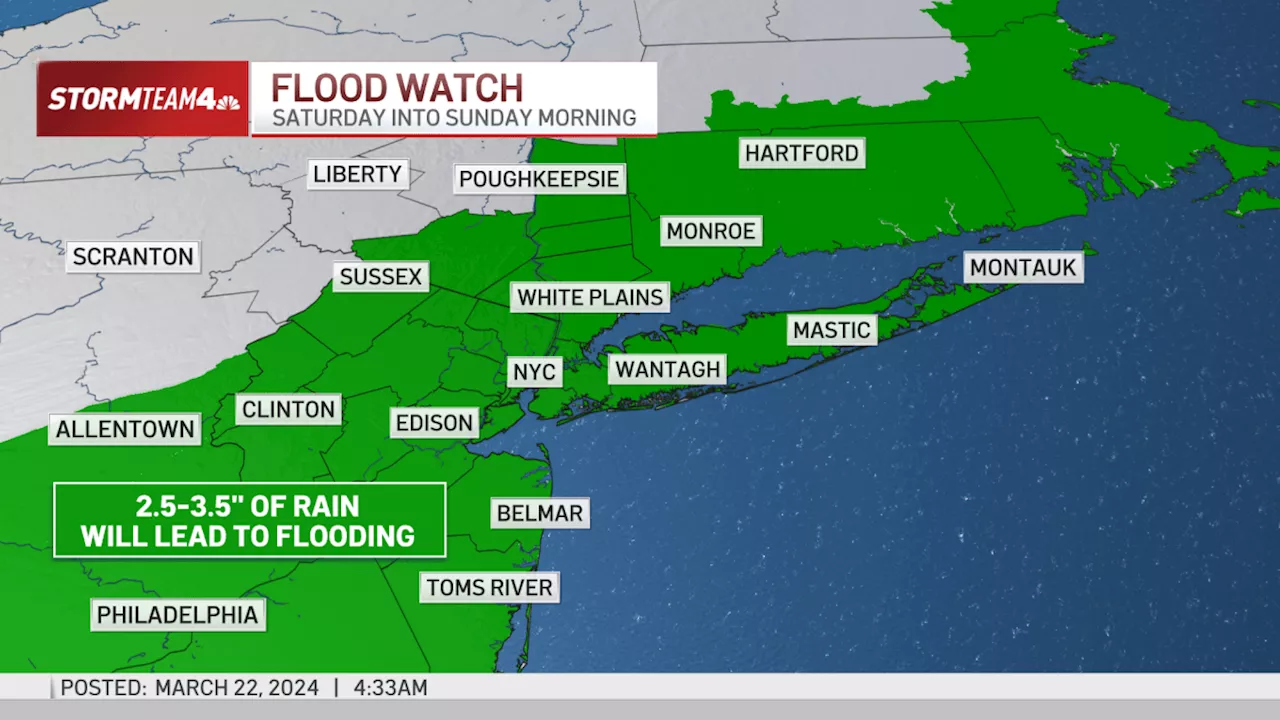 Saturday soaker to inundate NYC area with up to 4 inches of rain, strong winds