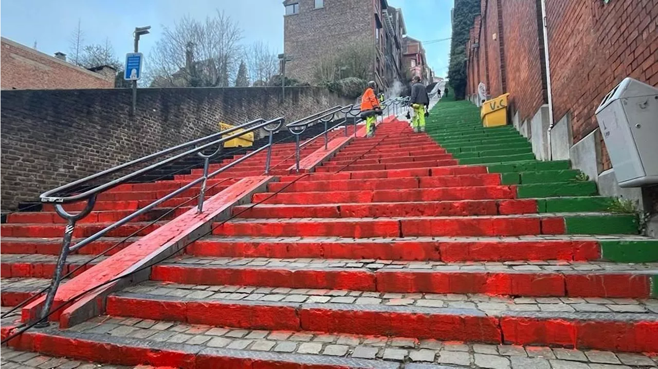 Escaliers aux couleurs de la Palestine à Liège : une plainte 'pas nécessaire' explique Willy Demeyer