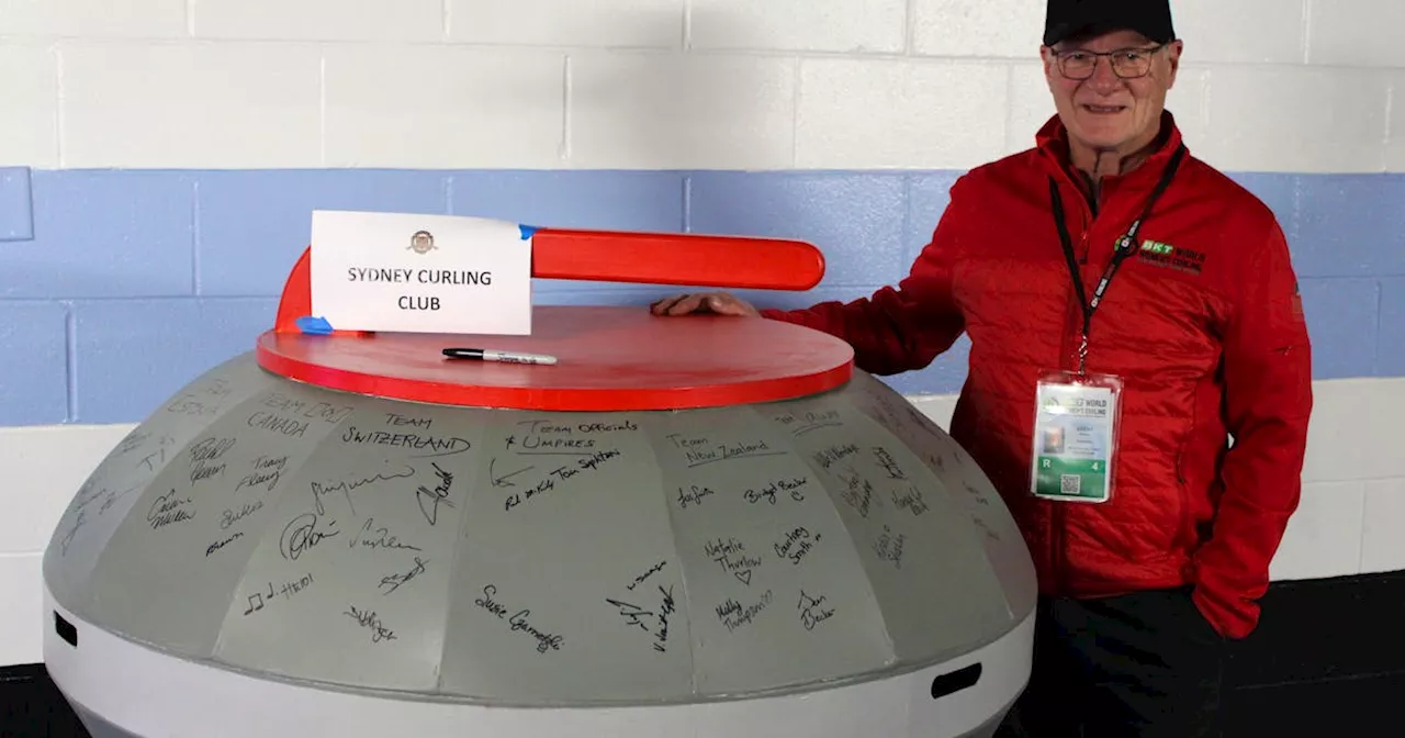 Cape Breton volunteer's jumbo curling rock a hit with world curling championship teams