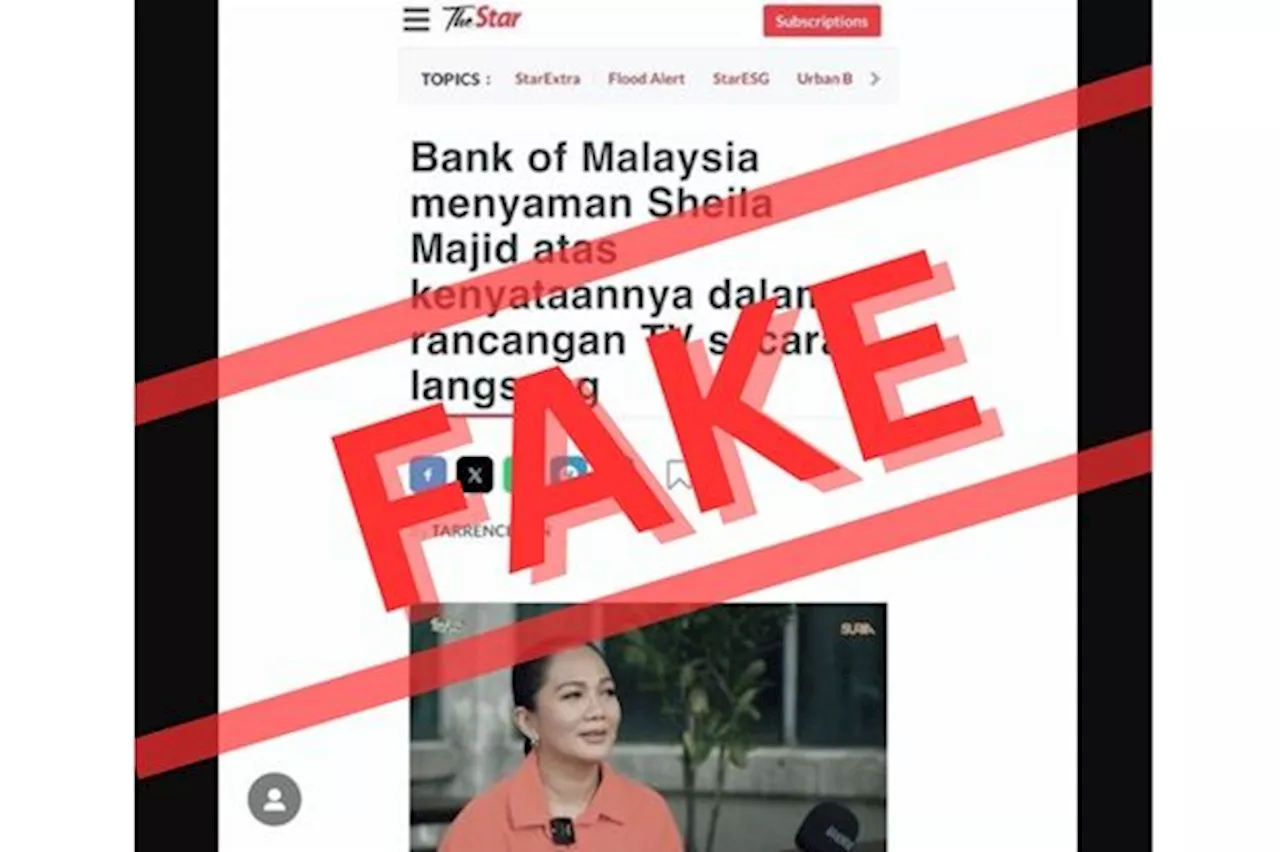 Beware fake Sheila Majid news on scam site impersonating The Star