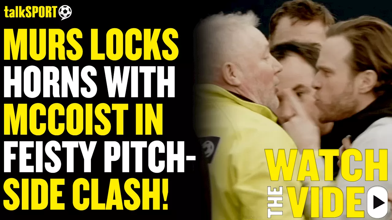 Ally McCoist and Olly Murs square up on the sideline after talkSPORT trophy