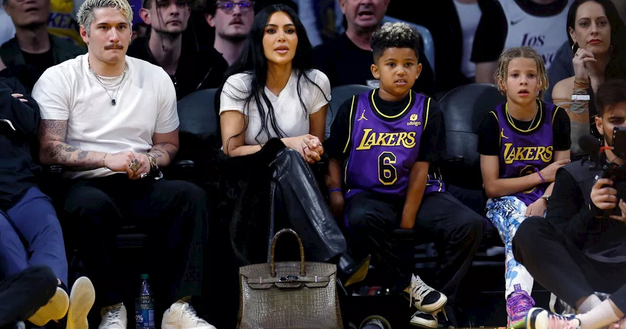 Kim Kardashian's $40,000 Birkin Bag on the Floor at NBA Game