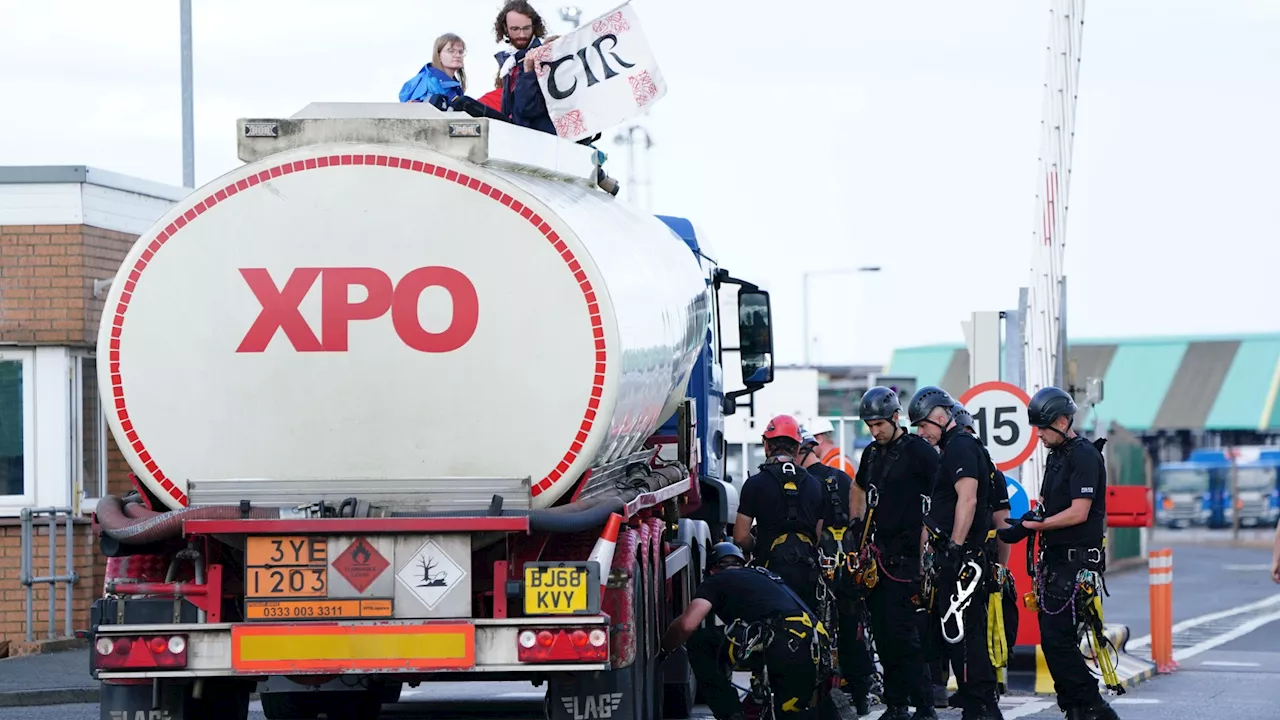 Bungling eco yobs glued themselves to oil tankers for hours – but didn’t realise they hadn’t been used in y...