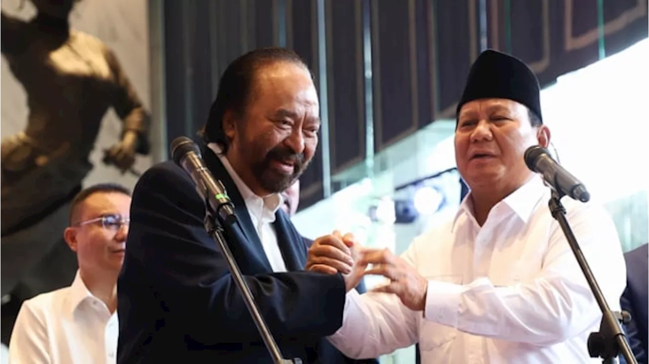 Prabowo Berterima Kasih ke Surya Paloh Atas Ucapan Selamat Menang Pilpres 2024