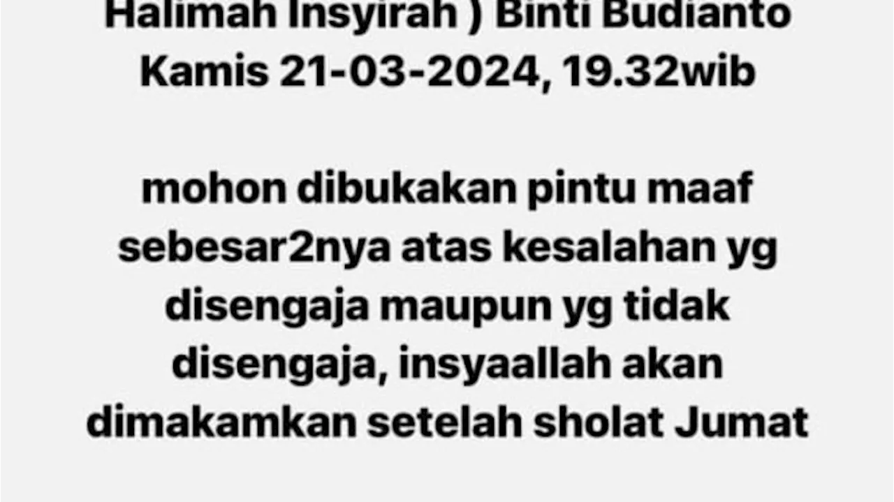 Stevie Agnecya Meninggal Dunia, Anggi Pratama: Mohon Dibukakan Pintu Maaf