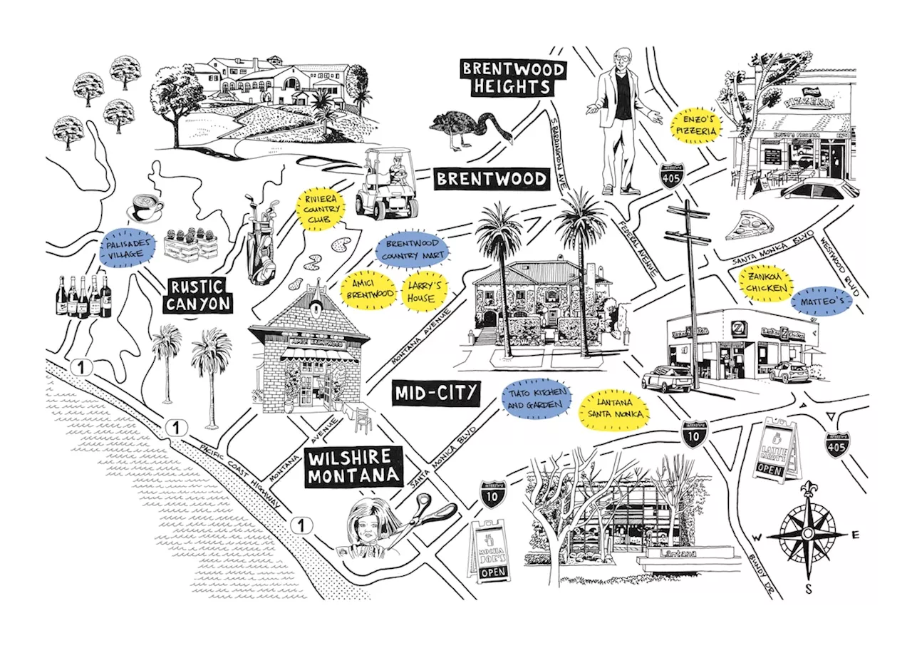 ‘Curb Your Enthusiasm’: A map of the Larry David show’s Westside LA setting.