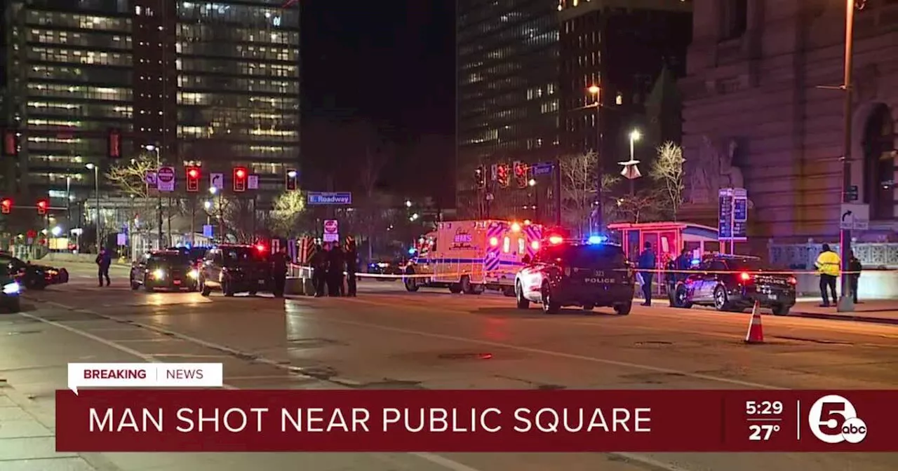 Man rushed to hospital after shooting at bus stop near Public Square