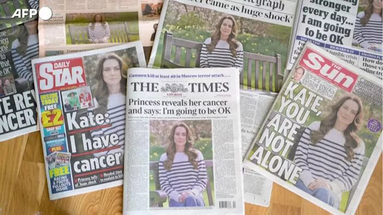 'Kate, non sei sola': le prime pagine dei giornali britannici