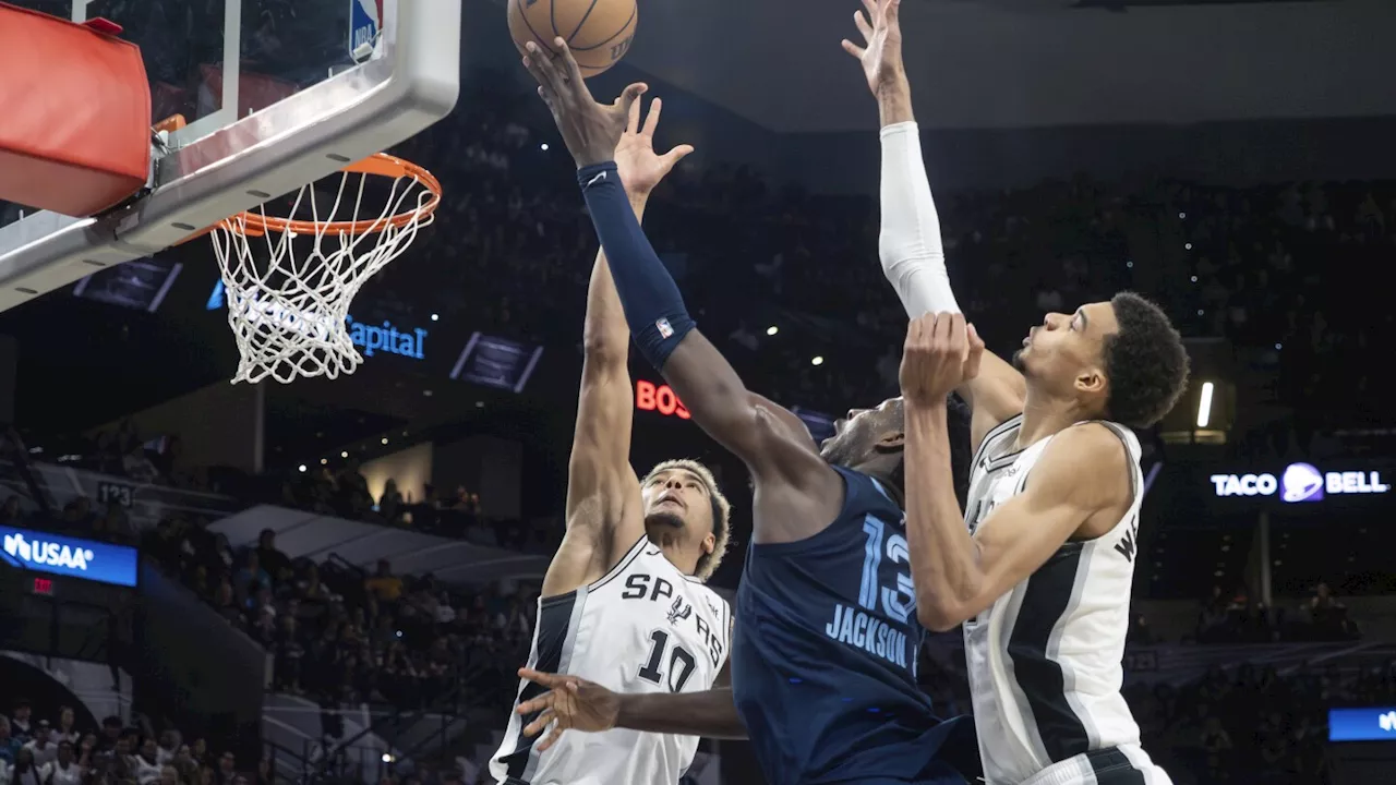 Jackson scores 28, including winner in final seconds, as Grizzlies top Wembanyama, Spurs, 99-97