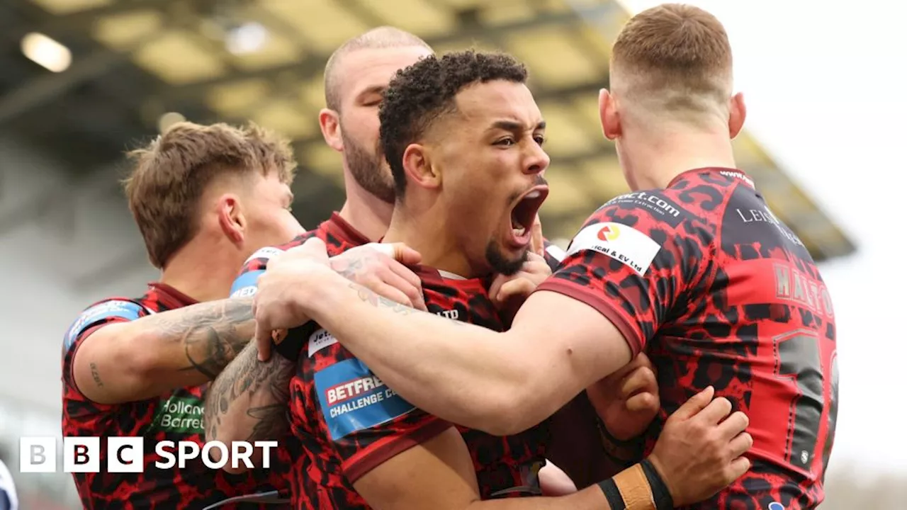 Challenge Cup: Leigh Leopards 26-14 Featherstone Rovers - Umyla Hanley scores hat-trick for hosts