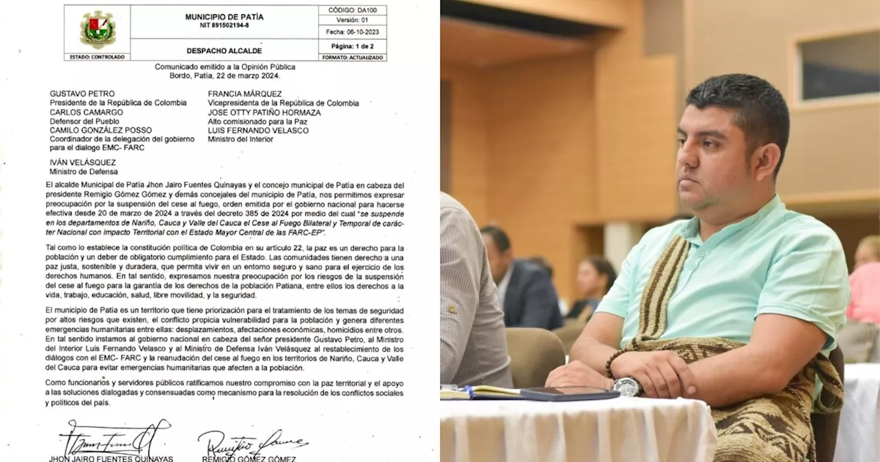 Desde Patía, Cauca, envían carta al Gobierno para reanudar el cese al fuego con disidencias