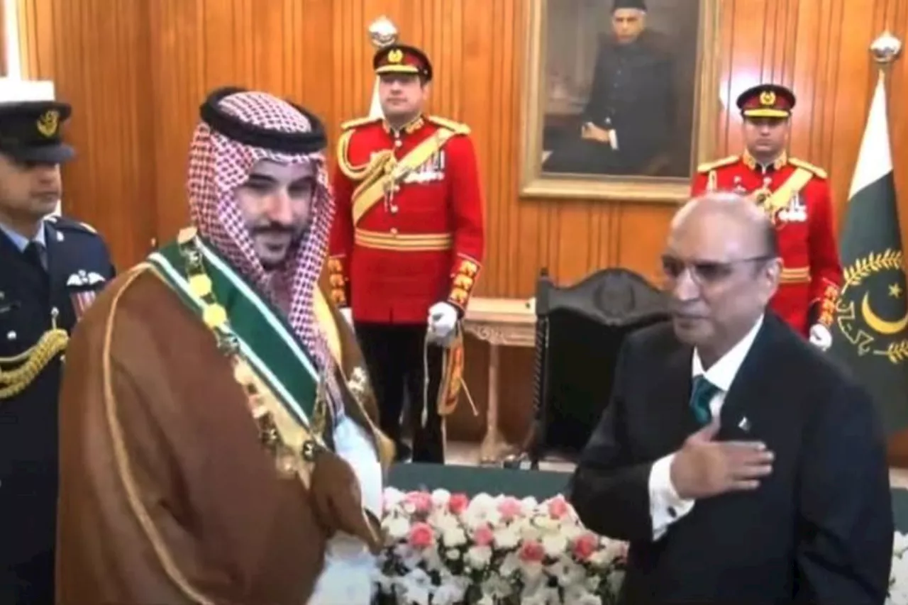 President confers Nishan i Pakistan award on Saudi Defence Minister