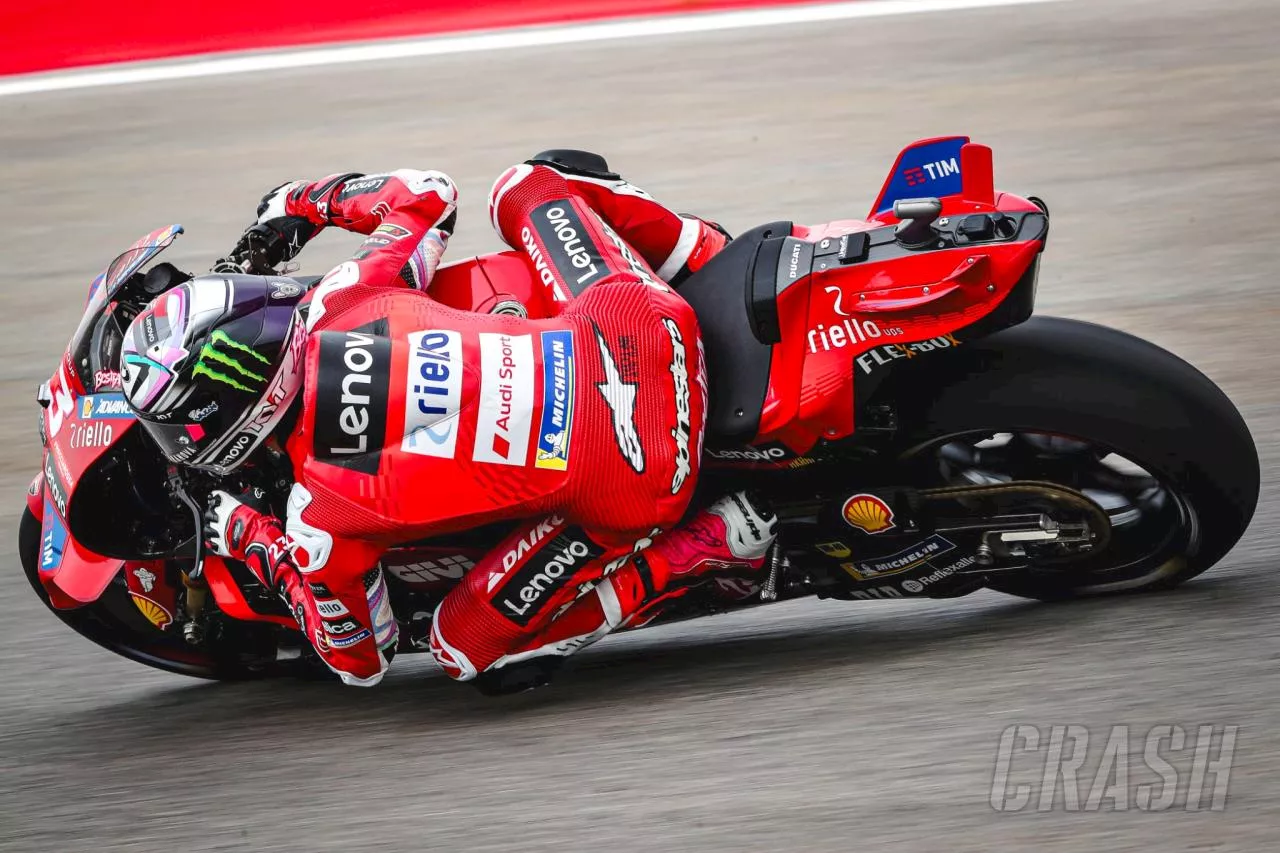 Brad Binder crashes as Francesco Bagnaia sets fastest lap