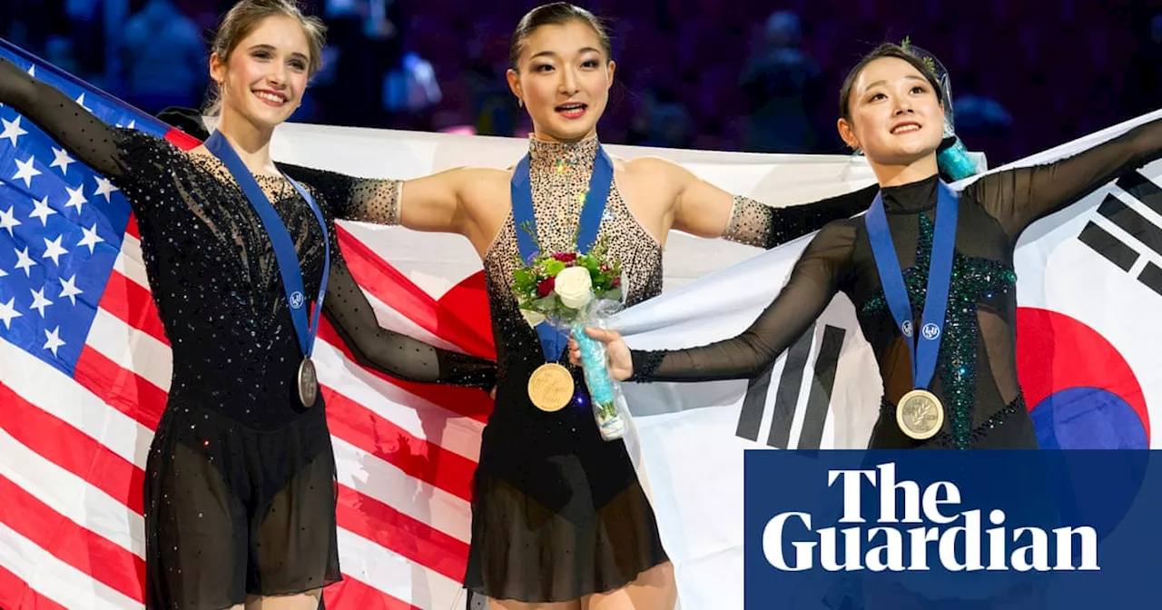 Sakamoto three-peats at figure skating worlds as US teen Levito takes silver