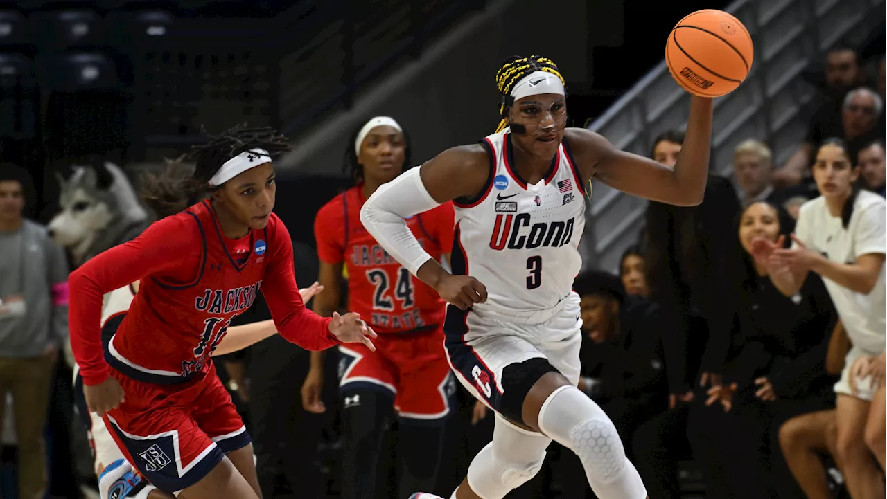 Edwards helps No. 3 seed UConn rout Jackson State