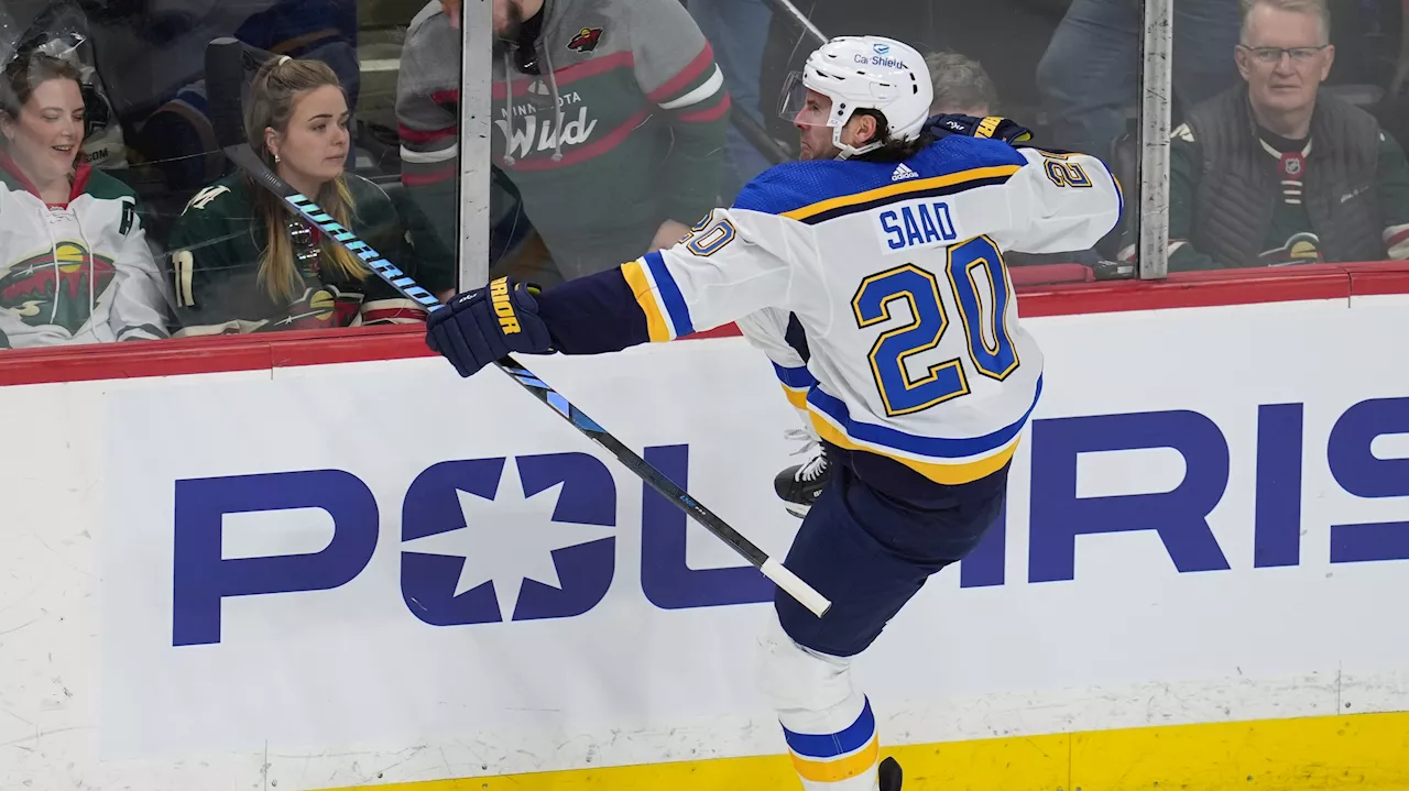 Saad's overtime goal sends Blues past Wild