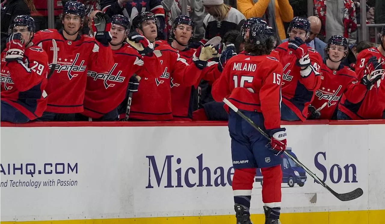 Sonny Milano has hat trick as Capitals beat Hurricanes 7-6 in shootout