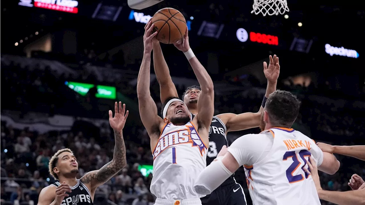 Booker scores 32 points and Suns never trail in steamrolling Spurs 131-106