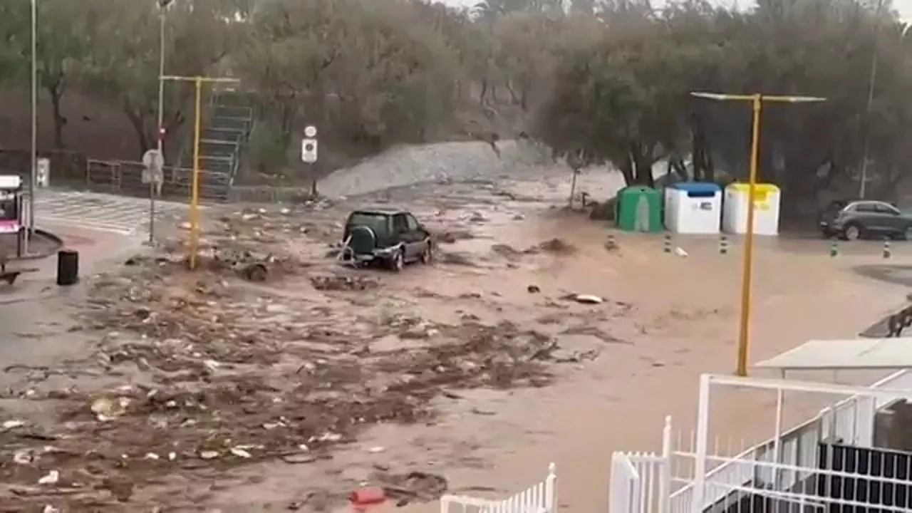 La DANA deja nieve y granizo en Canarias, con escenas que no se vieron en invierno