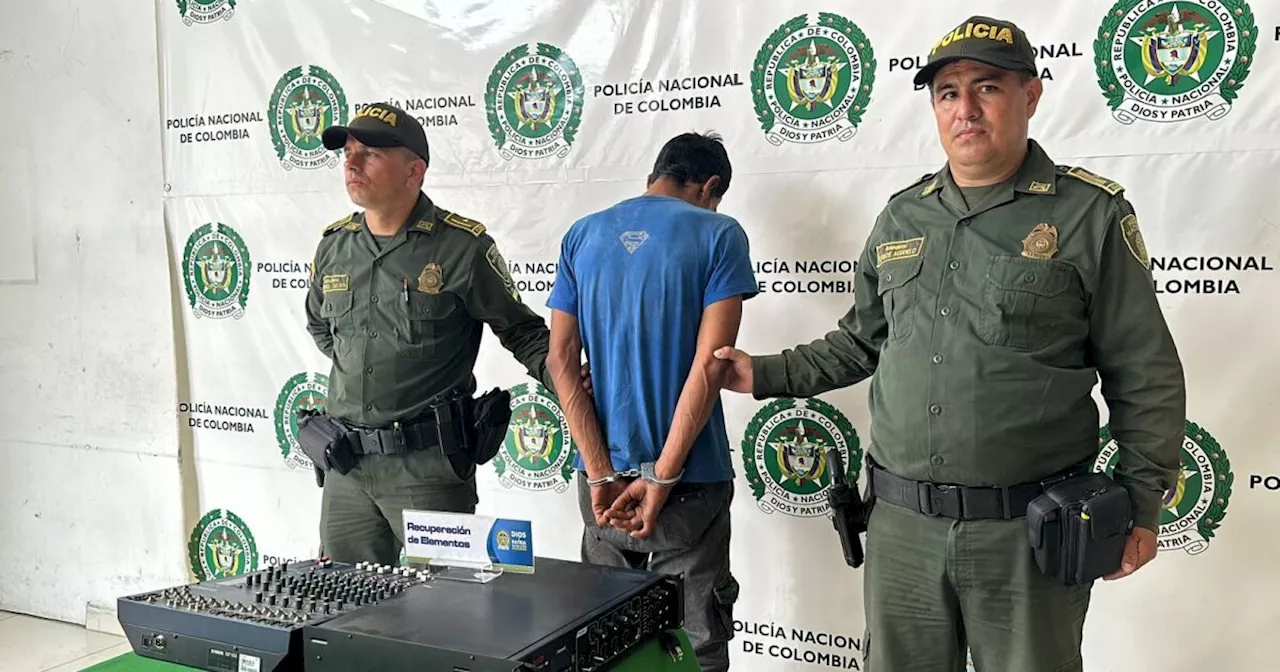 Capturan a hombre por robar equipos de sonido de una iglesia en Bucaramanga