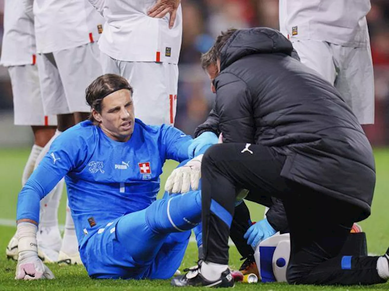 Infortunio di Yann Sommer durante la partita Svizzera-Danimarca